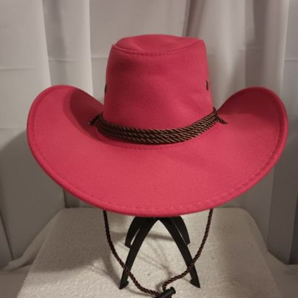 SUMMER CLEARANCE --BLING COWBOY RED WIDE BRIIM HAT FOR CASUAL &  SPECIAL EVENTS.